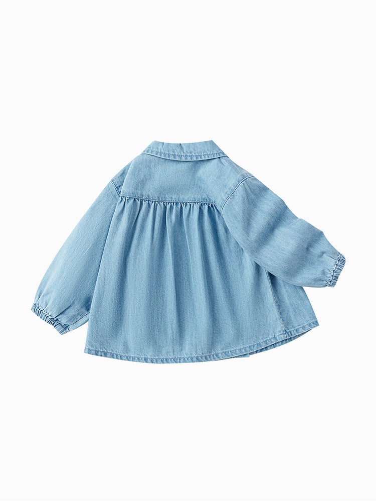 Balabala Girls' Denim Shirt With Embroidery - Image 1